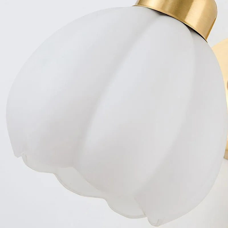 Arisha Nordic Flower Glass Wall Lamp Ivory Bedroom - Neutral Decor