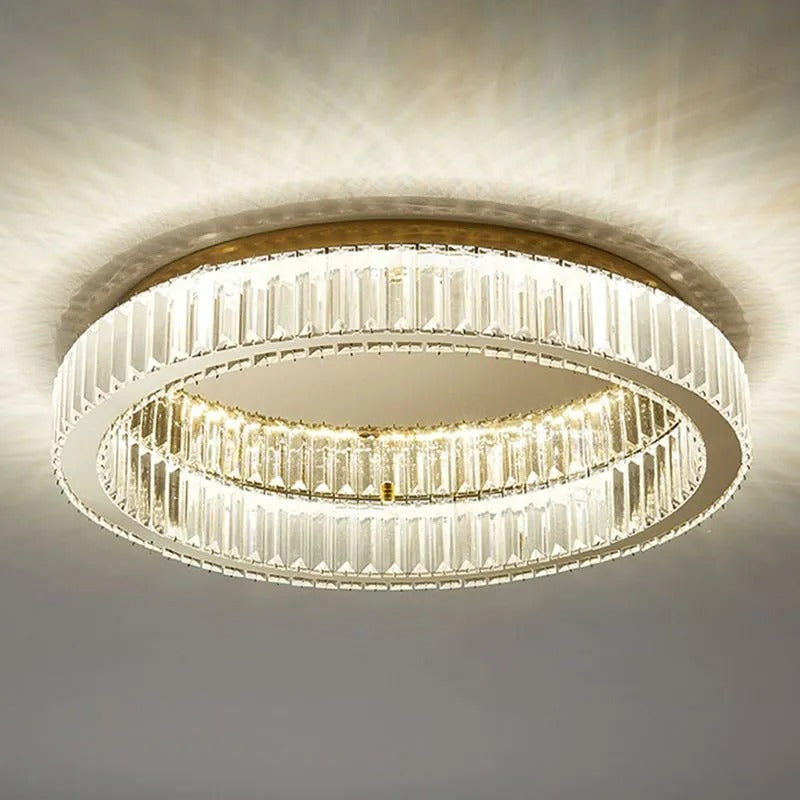 Kristy Modern Art Deco Circle Crystal Flush Mount Ceiling Light - Neutral Decor