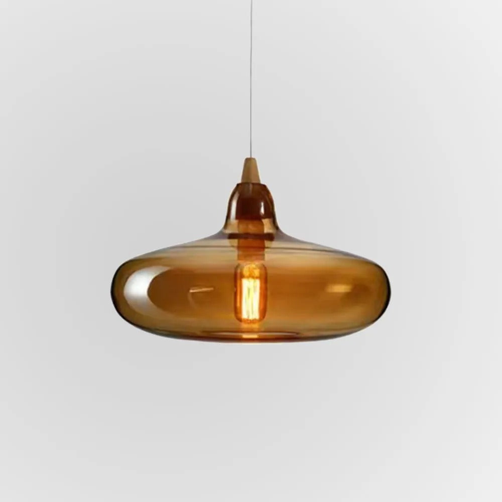 Valentina Modern Art Amber Pendant Light Glass Bedroom - Neutral Decor