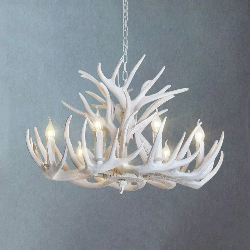 Silva Rustic Antler Resin Chandelier Dining Room - Neutral Decor
