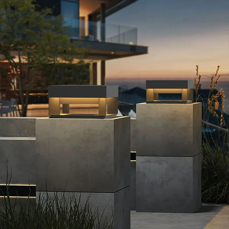 Ray Post Modern Solar Square LED Outdoor Light - Neutral Decor
