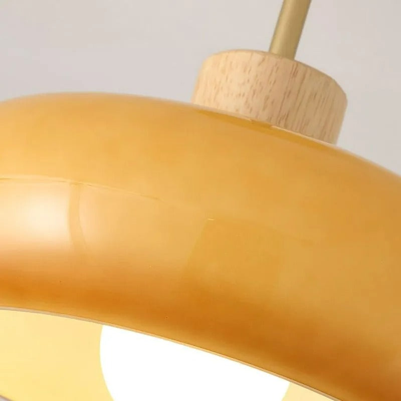 Valentina Flush Mount Ceiling Light Cup Minimalist Wood Glass - Neutral Decor