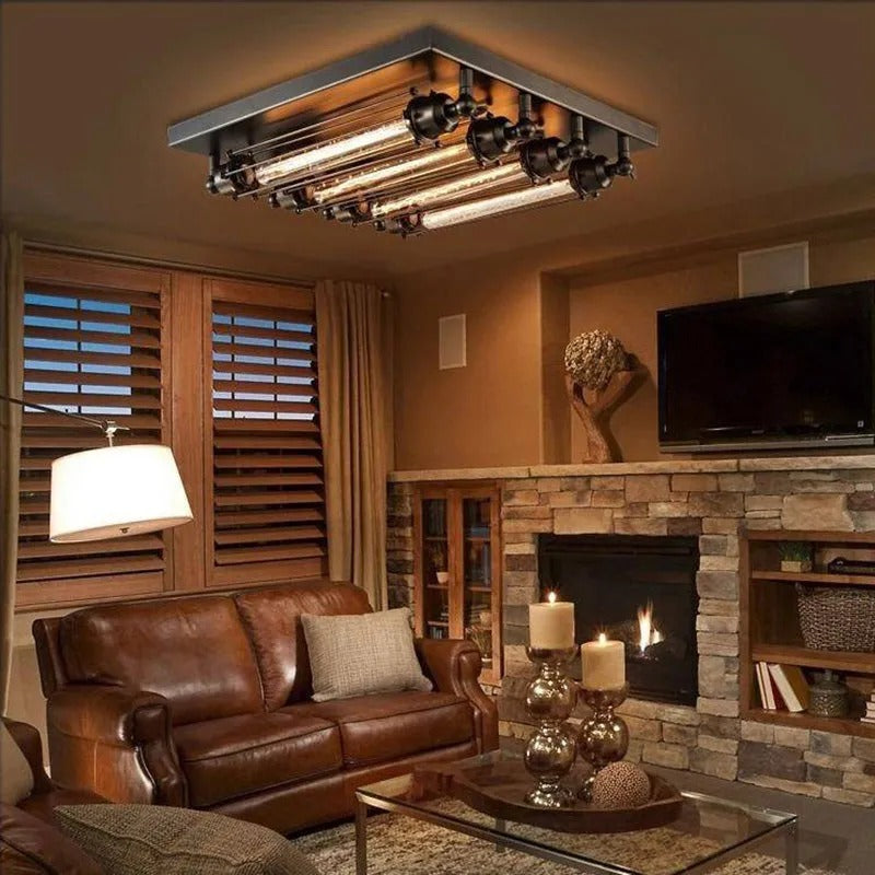 EpochVintage Tubed Flush Mount Ceiling Light Living Room - Neutral Decor