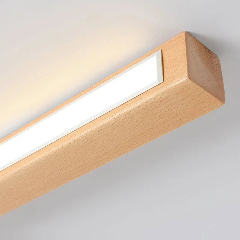 Arisha Linear Ceiling Light, Wood, 23.6"/39.4" - Neutral Decor