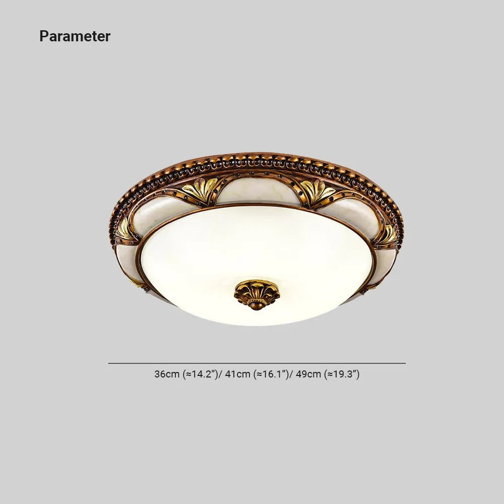 Silva Floral Retro Flush Mount Ceiling Light Antique Brass Living Room - Neutral Decor