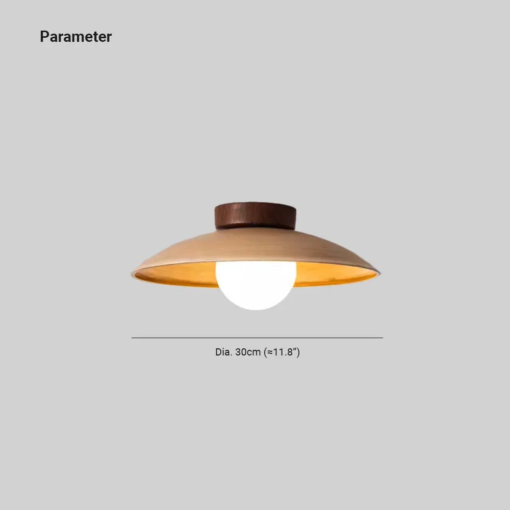 Muto Vintage Flush Mount Ceiling Light Wood Glass Bar Hotels - Neutral Decor