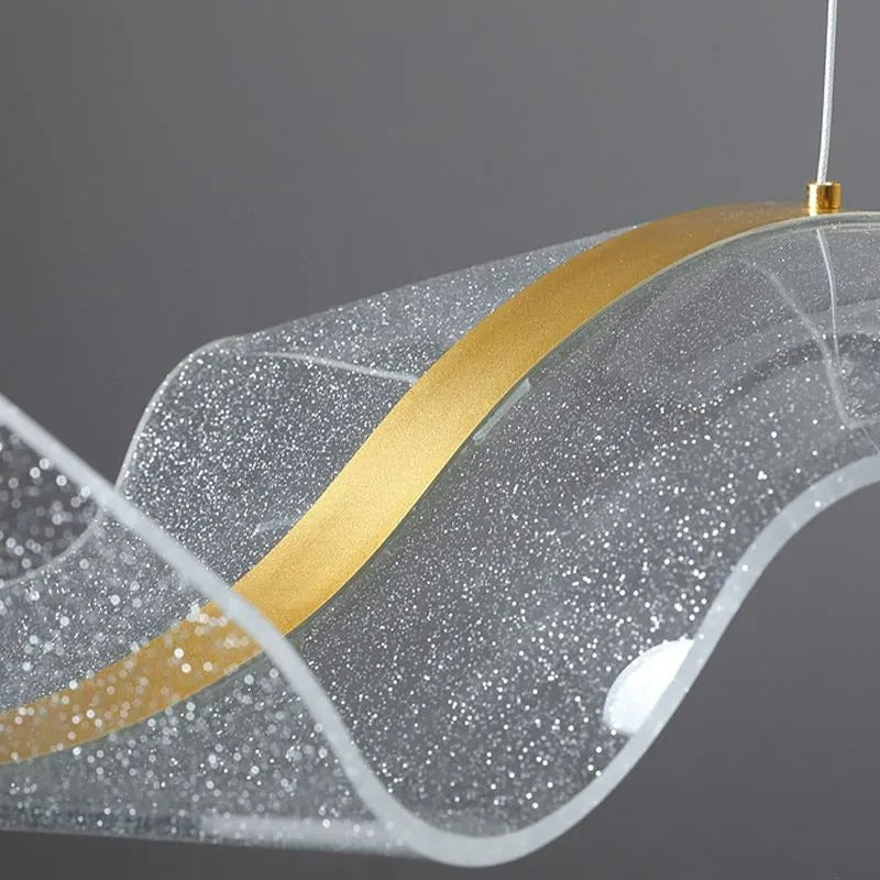 Kristy Pendant Light Designer Wave Acrylic Dining Room - Neutral Decor