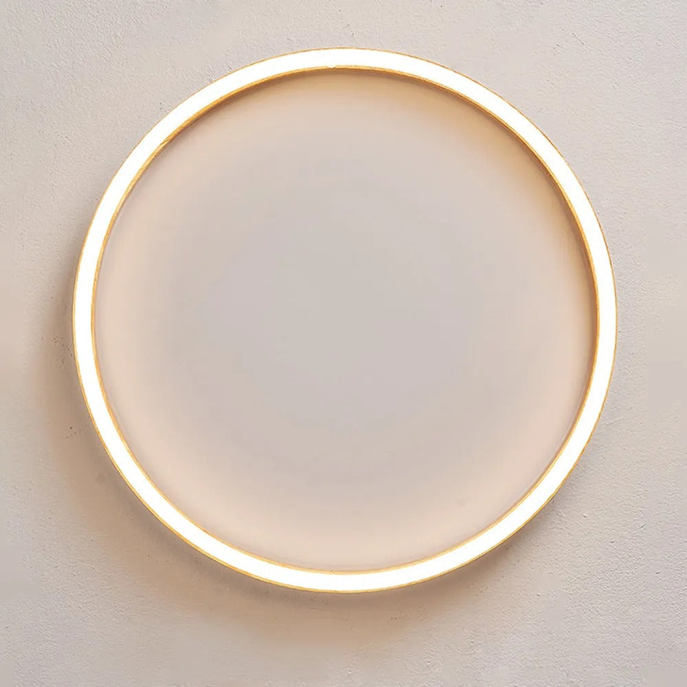 Muto Round Modern Flush Mount Ceiling Light Wood Bedroom - Neutral Decor