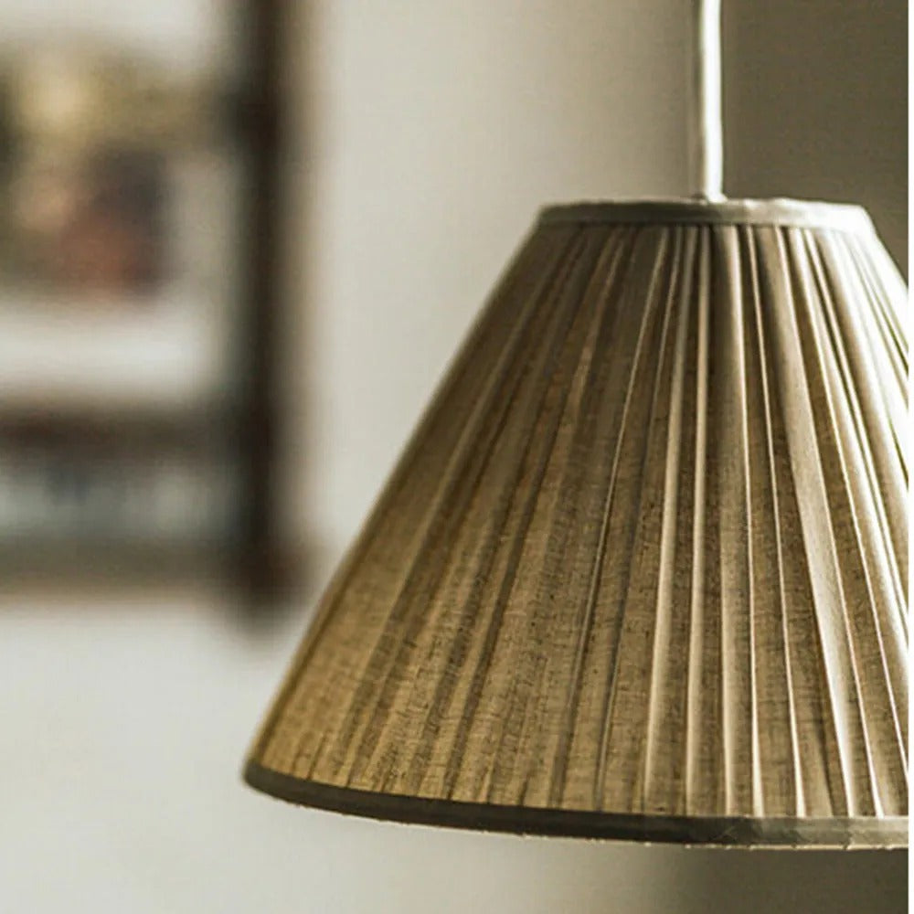 Ritta Pleated Pendant Light Wabi Sabi, /Fabric, Living Room - Neutral Decor