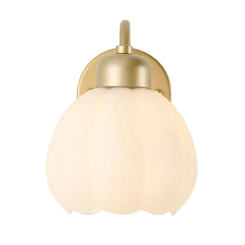 Arisha Nordic Flower Glass Wall Lamp Ivory Bedroom - Neutral Decor