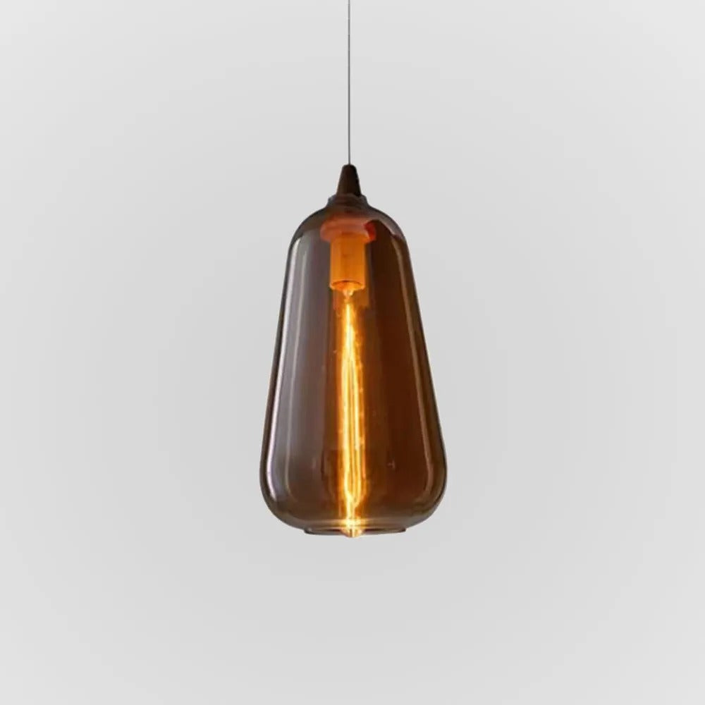 Valentina Modern Art Amber Pendant Light Glass Bedroom - Neutral Decor