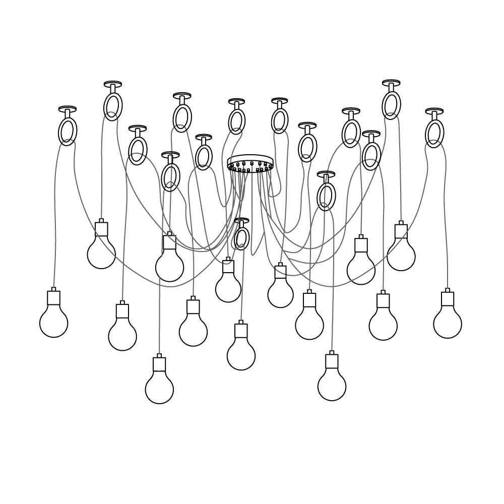 Miririne Chandelier Industrial Spider Bulb Hanging