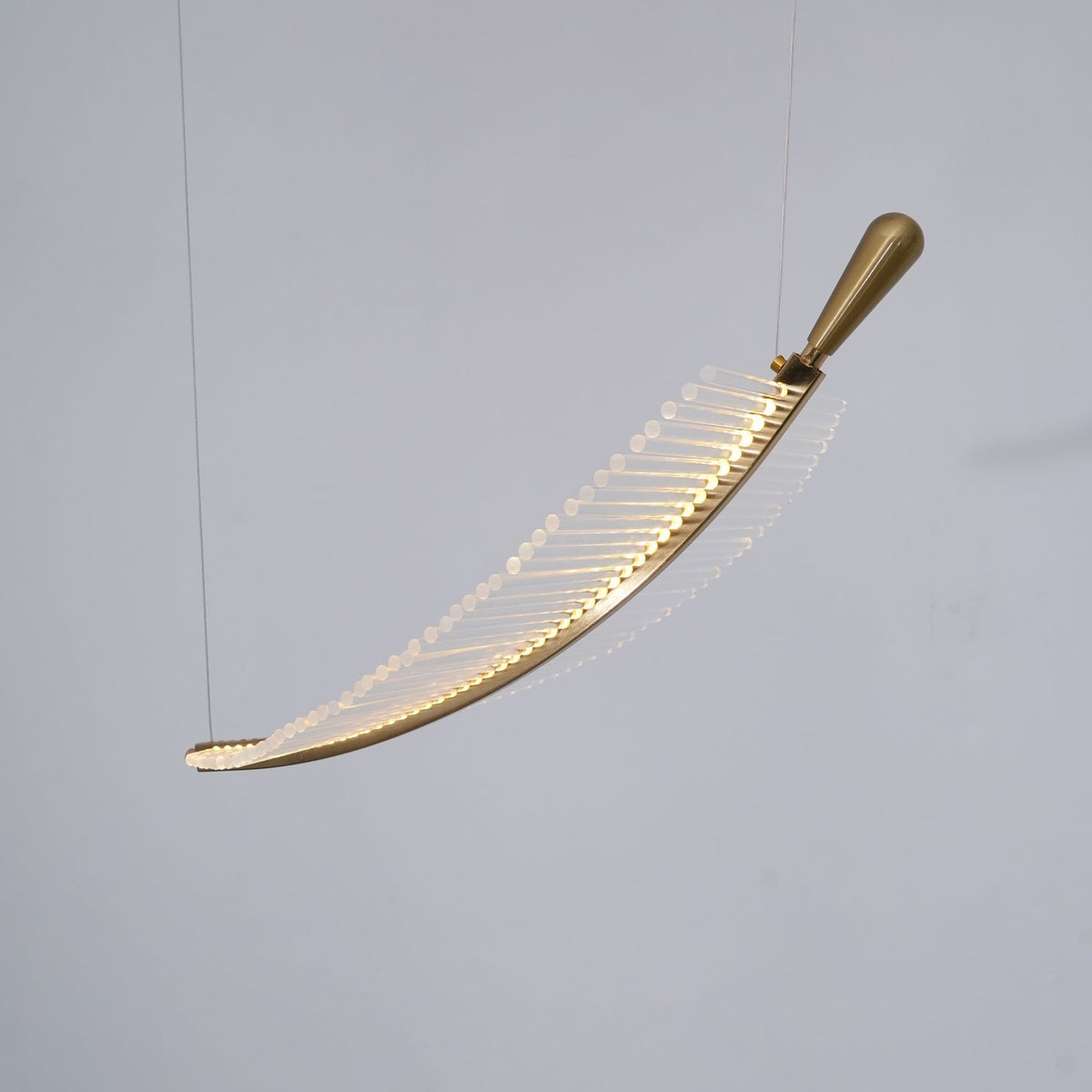 Kuo Chandelier Leaf Acrylic Gold Elegant Modern