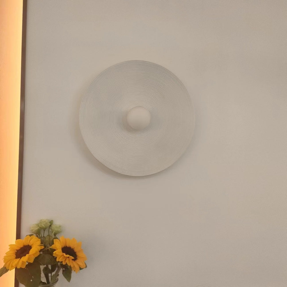Aria Modern Round Indoor Wall Lamp Wood Bedroom Living Room - Neutral Decor