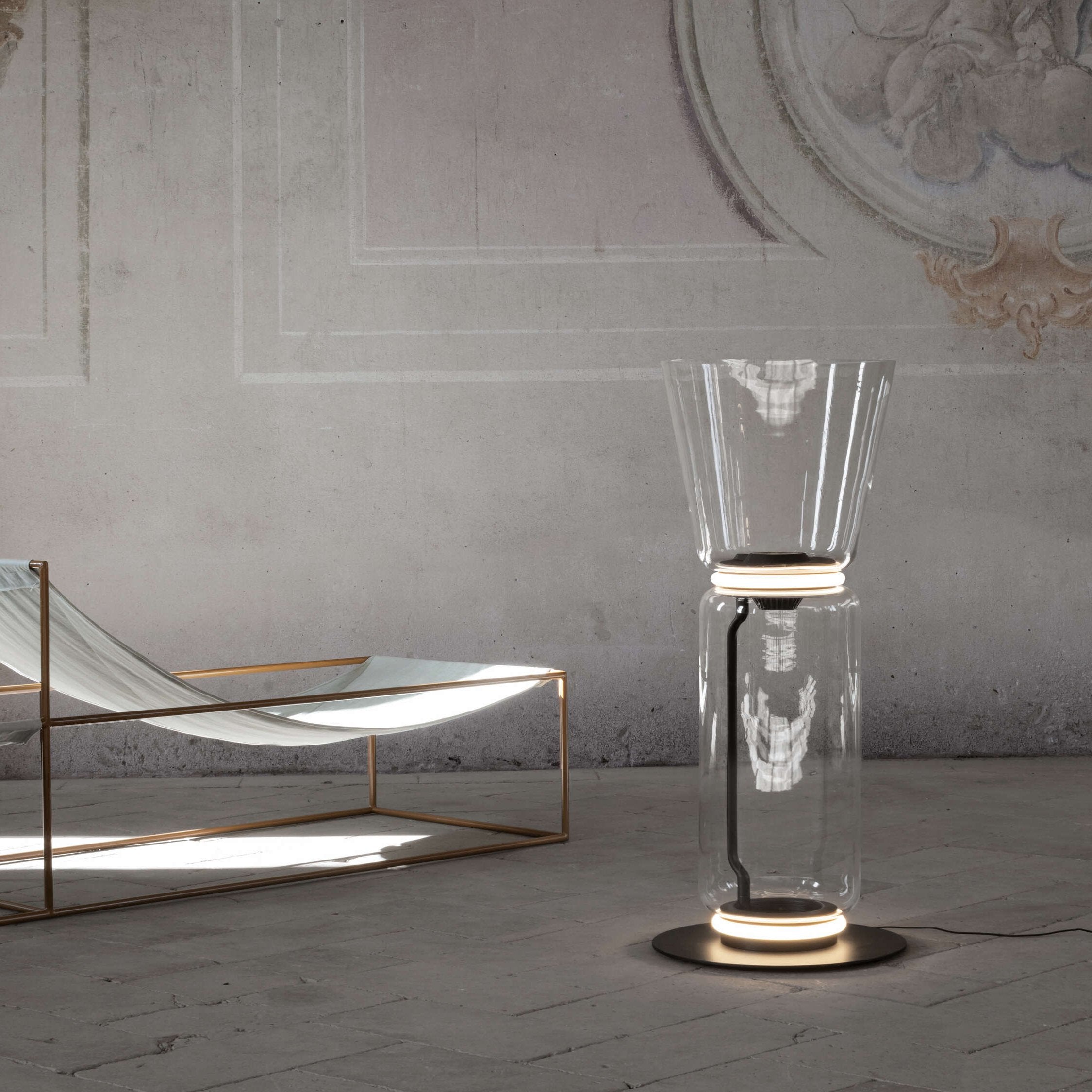 Lustra Floor Lamp Bamboo Glass - Neutral Decor