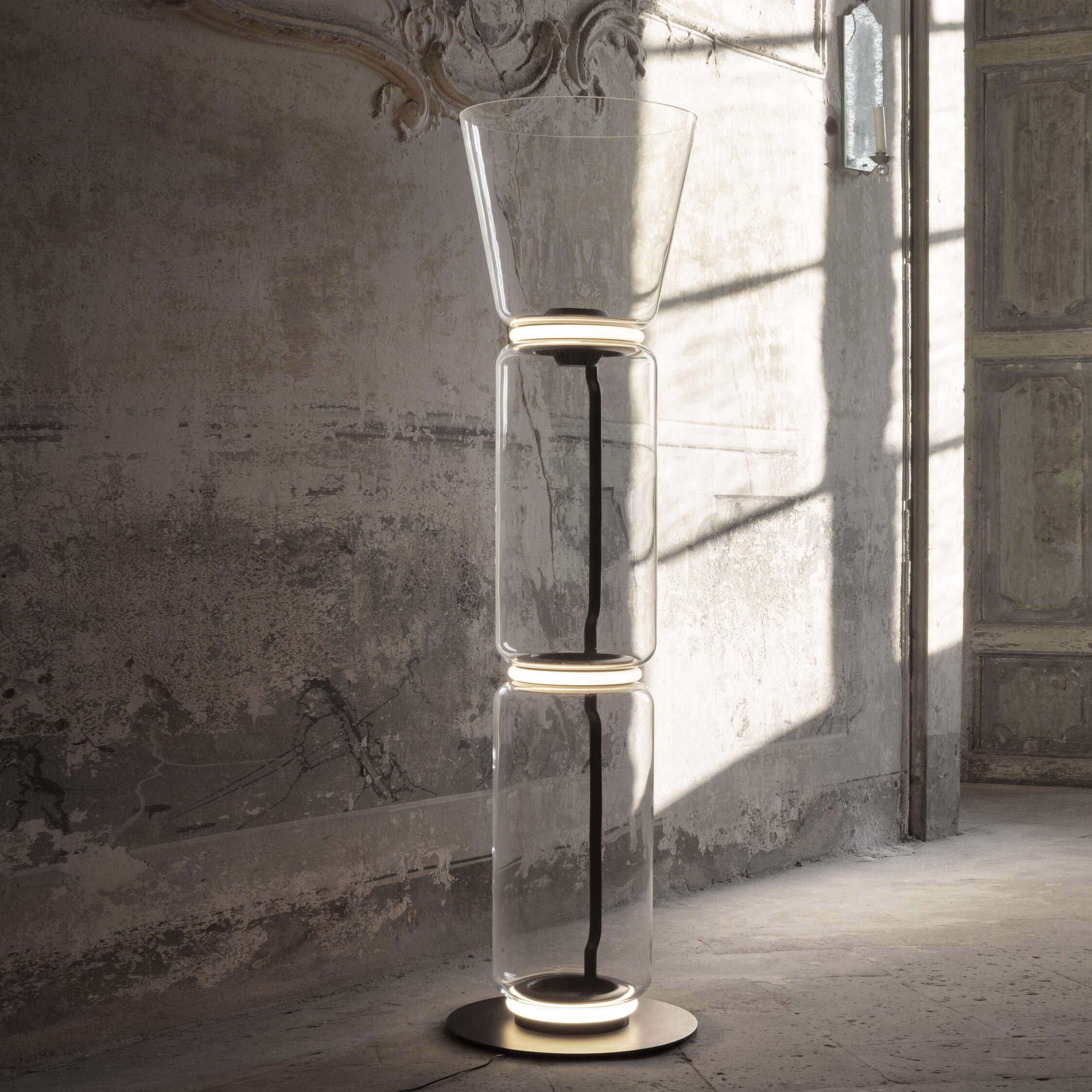Lustra Floor Lamp Bamboo Glass - Neutral Decor
