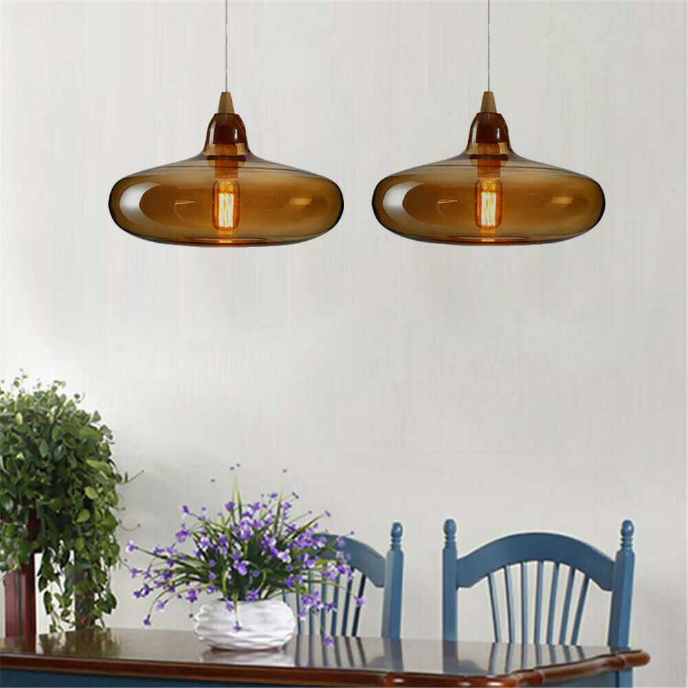 Valentina Modern Art Amber Pendant Light Glass Bedroom - Neutral Decor