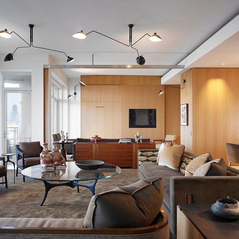 Wesley Minimalist Metal Ceiling Light Three Arm