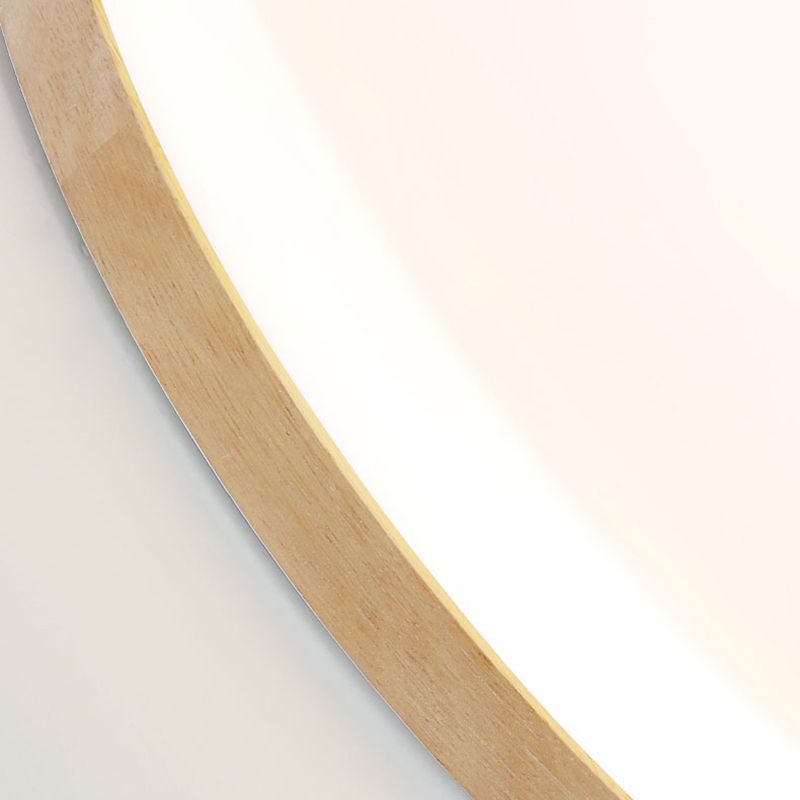 Muto Minimalist Wood Round Flush Mount Ceiling Light Bedroom - Neutral Decor