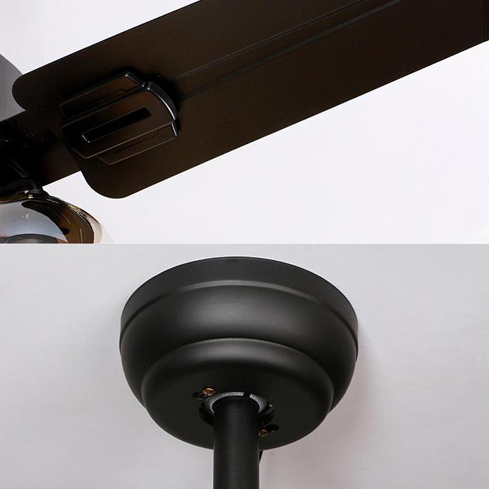 Zazoren Vintage Black Glass Ceiling Fan Light